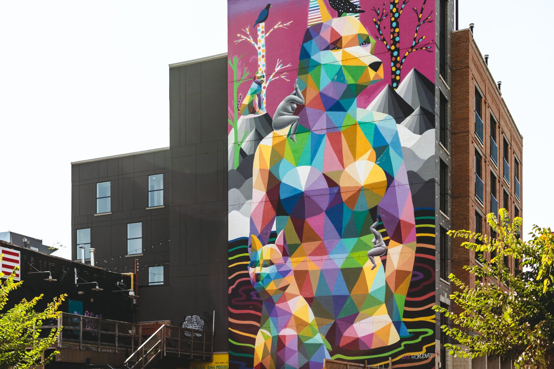 A colourful mural on a downtown Edmonton building